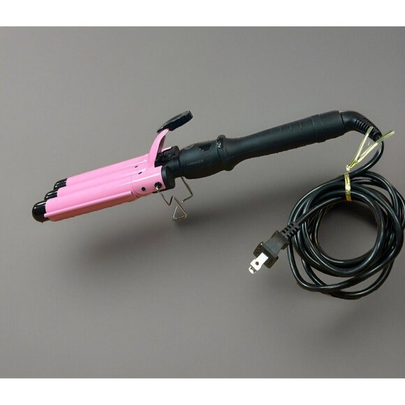 Mannice 3 Barrel Ceramic Curling Iron Hair Waver Crimper Wand Pink 1” Barrels - Picture 1 of 9